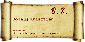 Bobály Krisztián névjegykártya